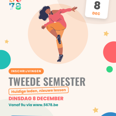 5678 inschrijvingen tweede semester nieuwe lessen